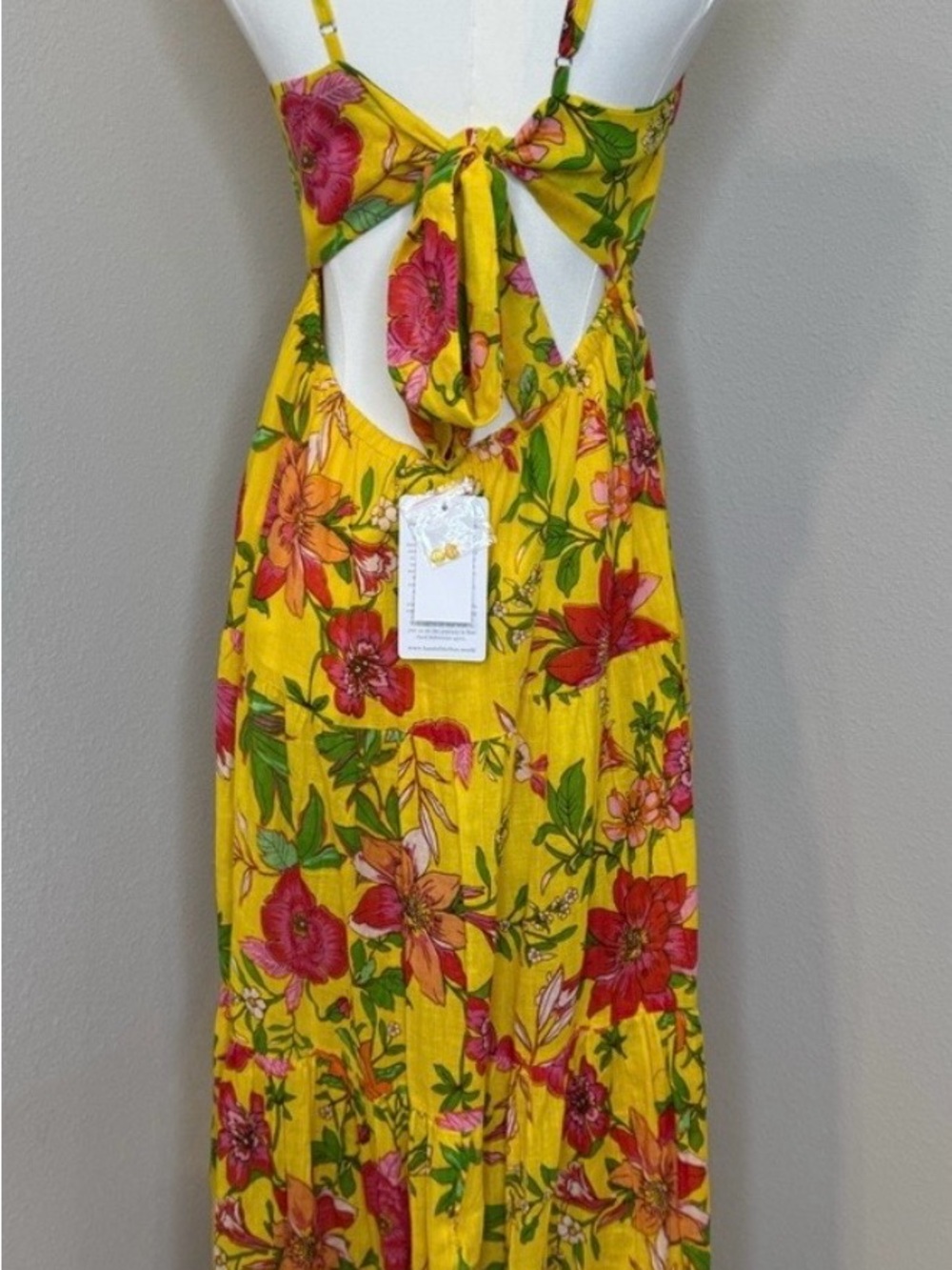 NWT Band of the Free Yellow and Pink Floral Sundress boho festival vibes- MEDIUM - Picture 3 of 13